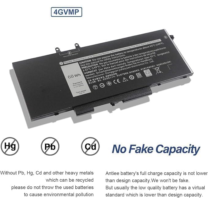 Laptop Battery for Dell Latitude 5400 E5400 5500 E5500 Series, Precision 3540 M3540 Series, Inspiron 7590 2-in-1 7591 2-in-1 7791 2-in-1 Series